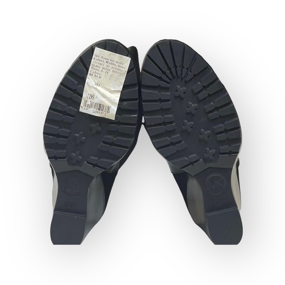 new Michael Kors ❃ High Tall Suede + Leather Wedge Heel Boot ❃ Black ❃ 5.5M 35.5 - Picture 13 of 16